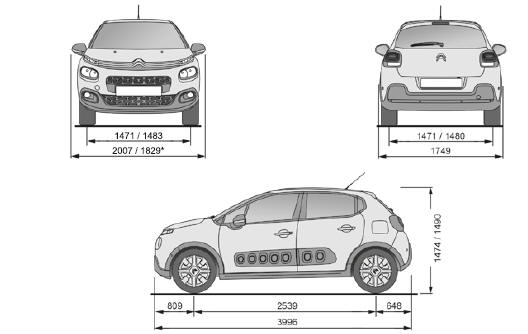 Citroen C3: Masy - Dane Techniczne