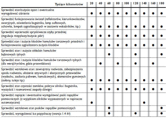 Wykaz czynności przeglądów okresowych 