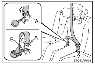 Odpinanie i chowanie źrodkowego pasa bezpieczeństwa na tylnym fotelu